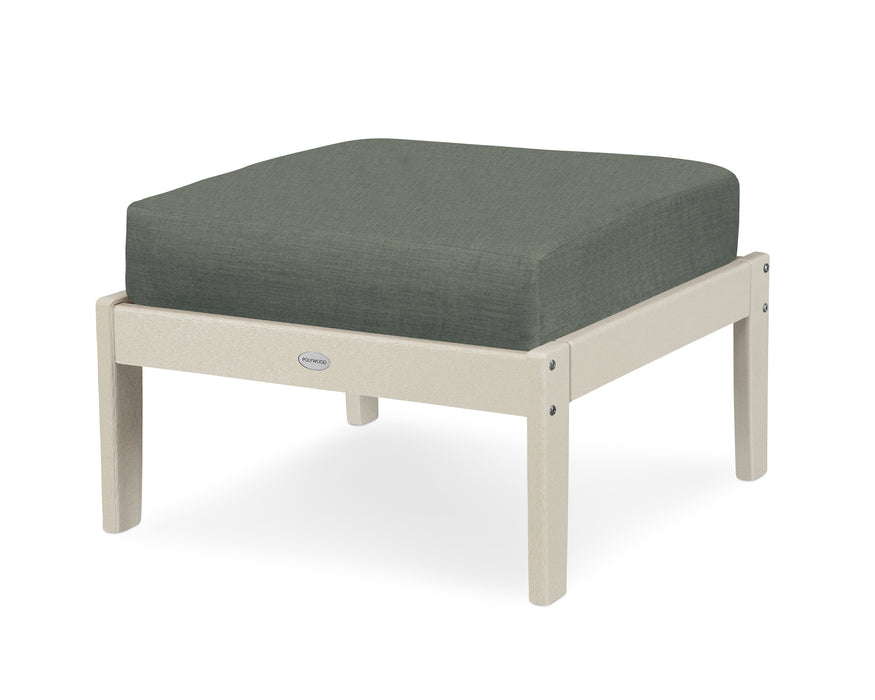 POLYWOOD Braxton Deep Seating Ottoman in Sand / Cast Sage