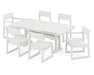 POLYWOOD EDGE 7-Piece Farmhouse Trestle Dining Set in Vintage White image