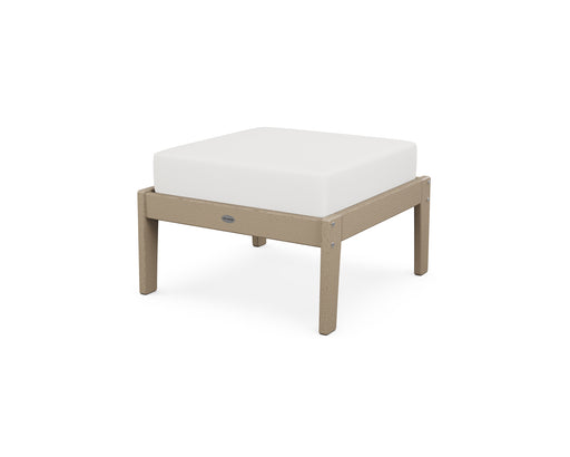 POLYWOOD Lakeside Deep Seating Ottoman in Vintage Sahara / Natural Linen image