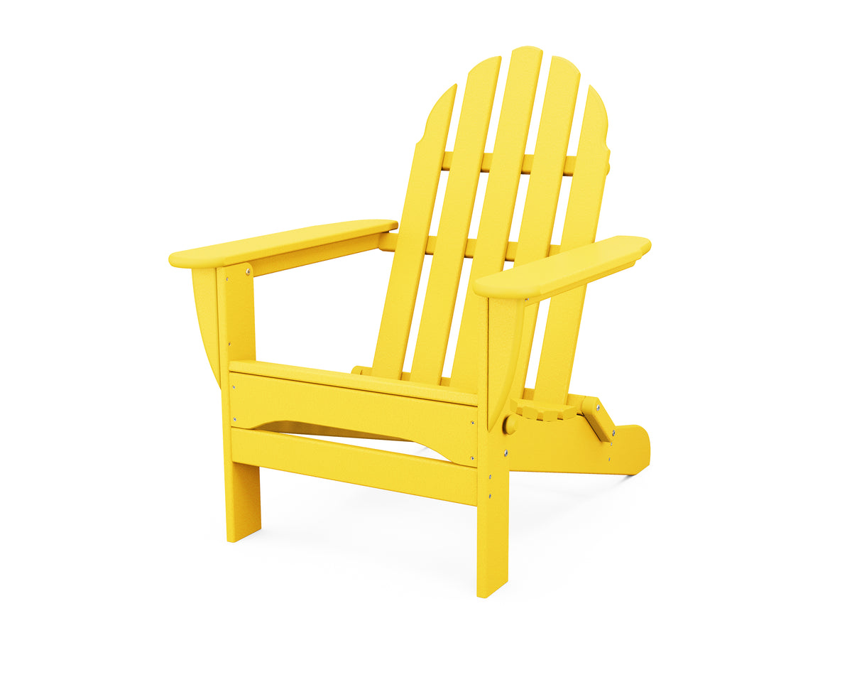 POLYWOOD Classic Folding Adirondack Chair in Lemon
