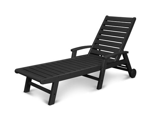 POLYWOOD Signature Chaise with Wheels in Black image