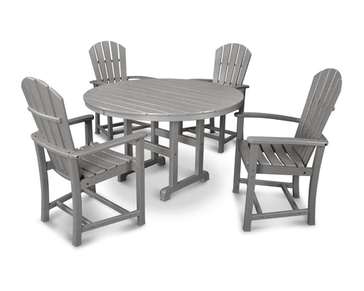 POLYWOOD Palm Coast 5-Piece Round Farmhouse Dining Set in Slate Grey image