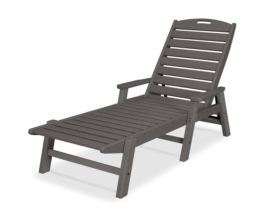 POLYWOOD Nautical Chaise with Arms in Vintage Coffee image