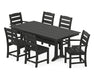 POLYWOOD Lakeside 7-Piece Farmhouse Trestle Dining Set in Black image