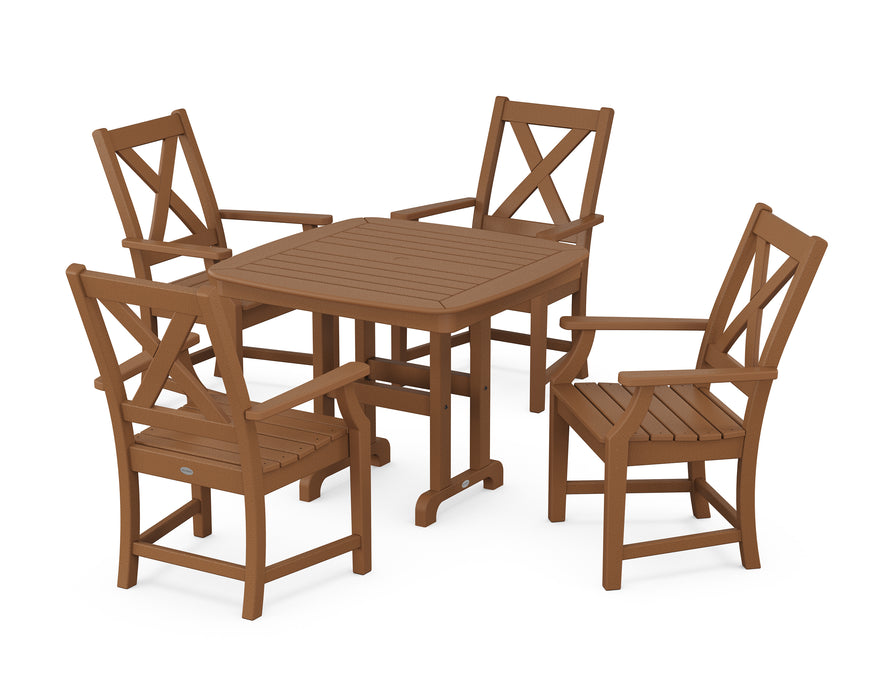 POLYWOOD Braxton 5-Piece Dining Set in Teak