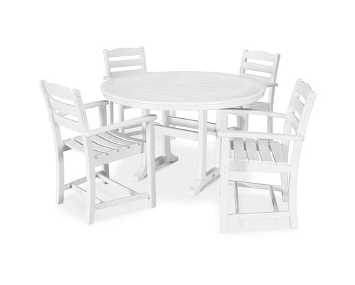 POLYWOOD La Casa Cafe 5-Piece Arm Chair Dining Set in White image