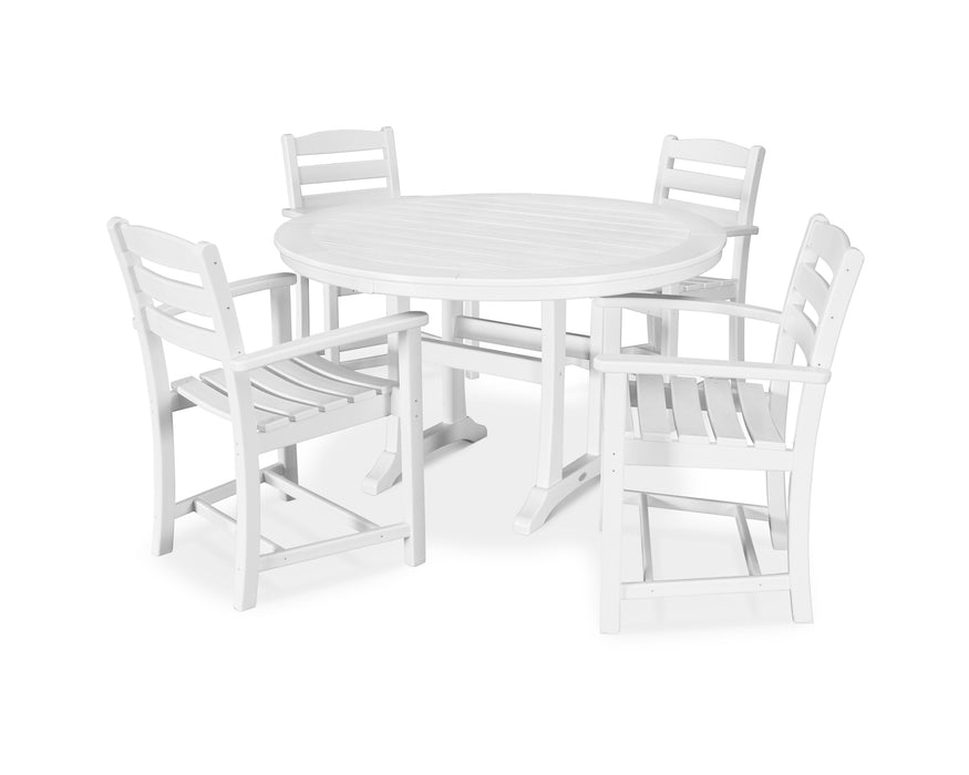 POLYWOOD La Casa Cafe 5-Piece Arm Chair Dining Set in White image