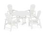 POLYWOOD South Beach 5-Piece Round Dining Set with Trestle Legs in White image