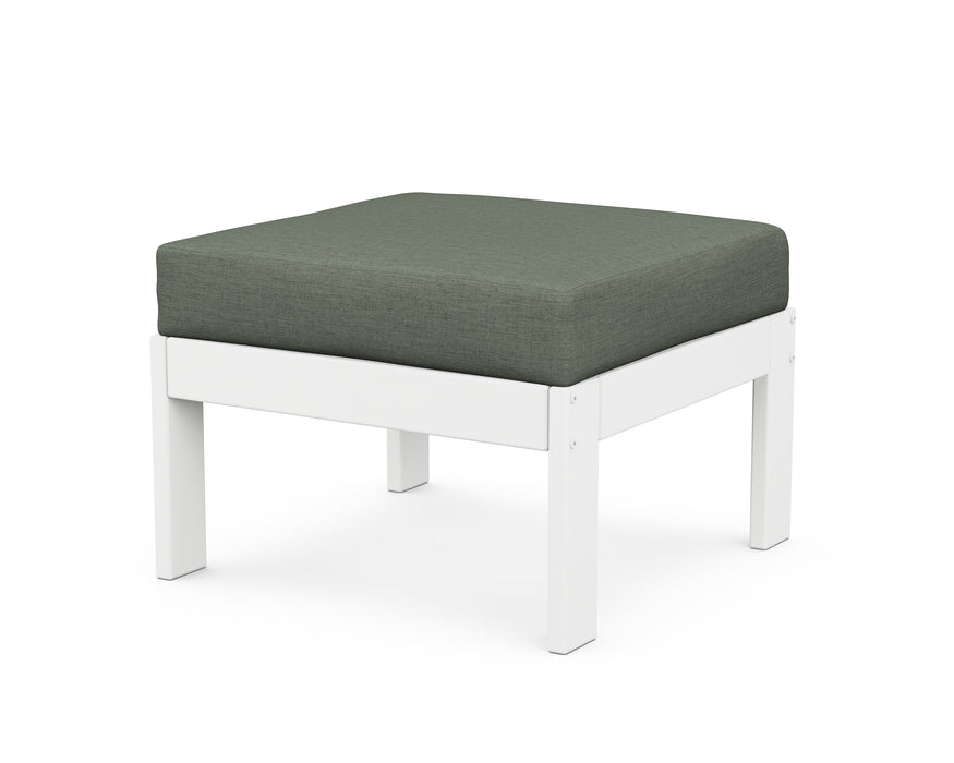 POLYWOOD Vineyard Modular Ottoman in White / Cast Sage