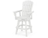 POLYWOOD Nautical Curveback Adirondack Swivel Bar Chair in White image