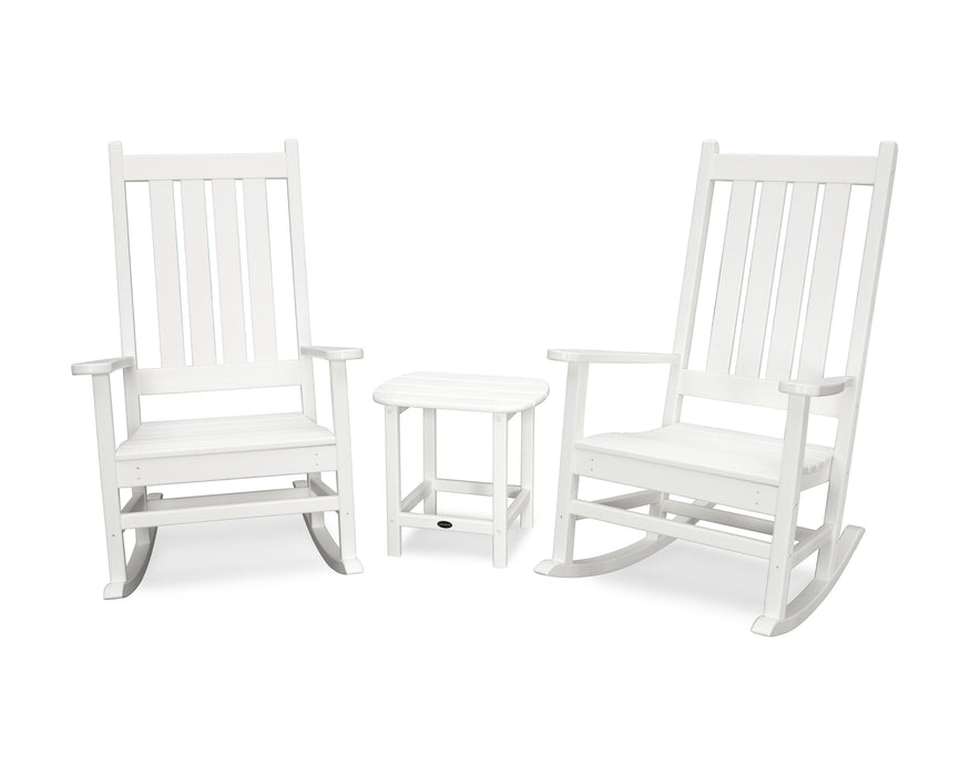 POLYWOOD Vineyard 3-Piece Rocking Set in Vintage White