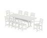 POLYWOOD La Casa Cafe 9-Piece Dining Set with Trestle Legs in White image