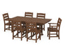 POLYWOOD Lakeside 7-Piece Farmhouse Dining Set in Teak image