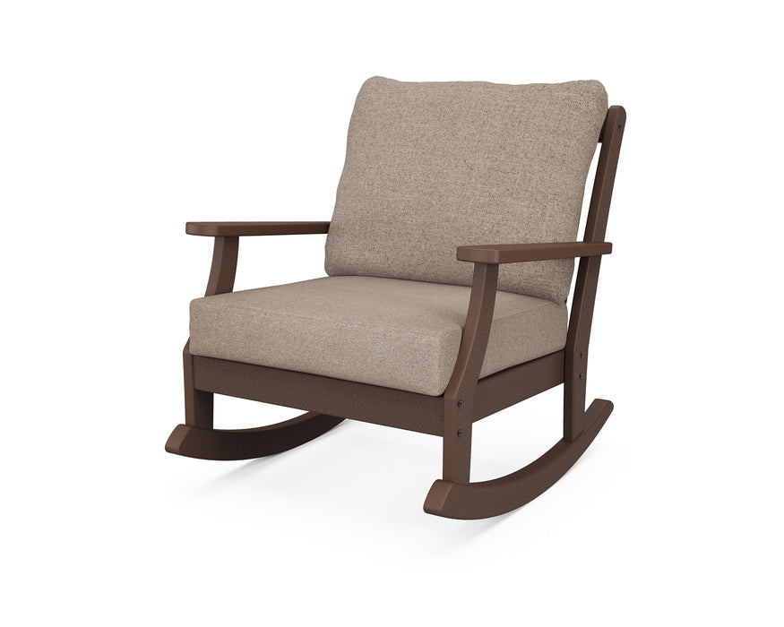 POLYWOOD Braxton Deep Seating Rocking Chair in Mahogany / Spiced Burlap image