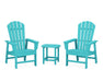 POLYWOOD South Beach Casual Chair 3-Piece Set with 18" South Beach Side Table in Aruba image