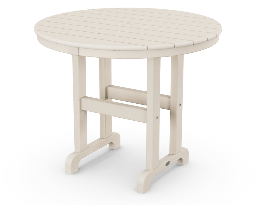 POLYWOOD 36" Round Farmhouse Dining Table in Sand image