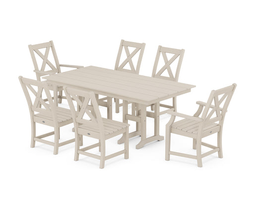 POLYWOOD Braxton 7-Piece Farmhouse Dining Set in Sand image