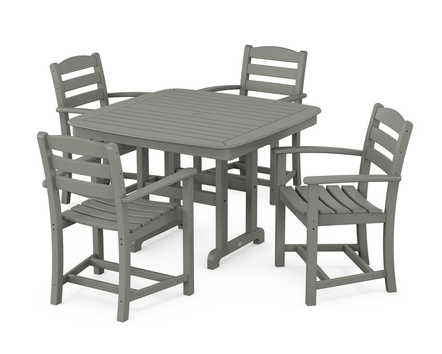 POLYWOOD La Casa Cafe 5-Piece Dining Set with Trestle Legs in Slate Grey