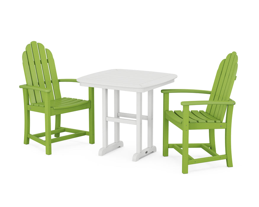 POLYWOOD Classic Adirondack 3-Piece Dining Set in Lime image