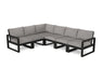 POLYWOOD EDGE 6-Piece Modular Deep Seating Set in Black / Grey Mist image