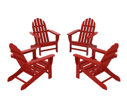 POLYWOOD 4-Piece Classic Adirondack Conversation Set in Crimson Red image