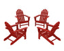 POLYWOOD 4-Piece Classic Adirondack Conversation Set in Crimson Red image