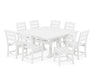 POLYWOOD Lakeside 9-Piece Farmhouse Trestle Dining Set in White image