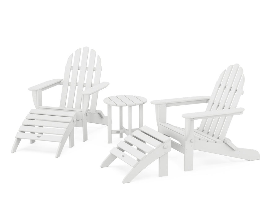 POLYWOOD Classic Adirondack 5-Piece Casual Set in White image