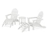 POLYWOOD Classic Adirondack 5-Piece Casual Set in White image