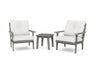 POLYWOOD Lakeside 3-Piece Deep Seating Chair Set in Slate Grey / Natural Linen image