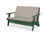 POLYWOOD Riviera Modern Lounge Loveseat in Green / Weathered Tweed image