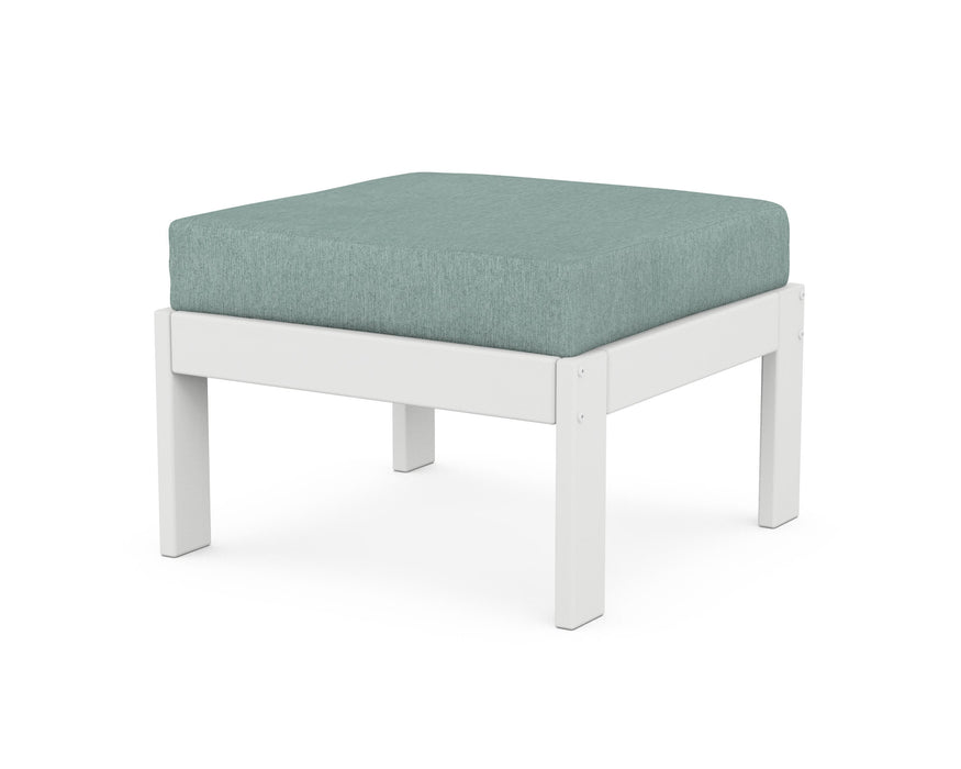 POLYWOOD Vineyard Modular Ottoman in White / Glacier Spa