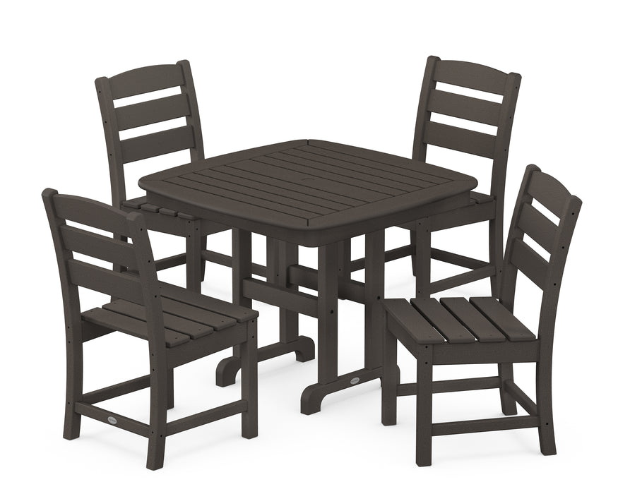 POLYWOOD Lakeside 5-Piece Side Chair Dining Set in Vintage Coffee