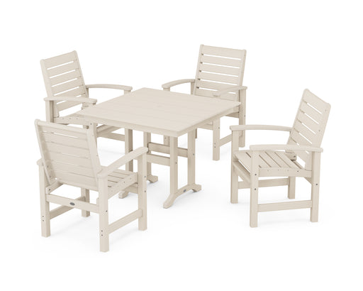 POLYWOOD Signature 5-Piece Farmhouse Dining Set in Sand image