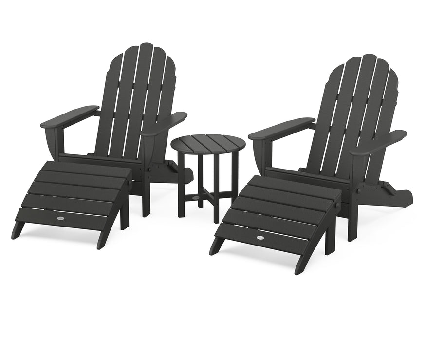 POLYWOOD Classic Oversized Adirondack 5-Piece Casual Set in Black image