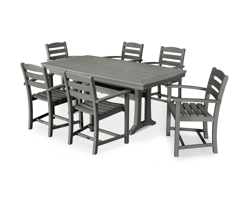 POLYWOOD La Casa Cafe 7-Piece Arm Chair Dining Set in Slate Grey