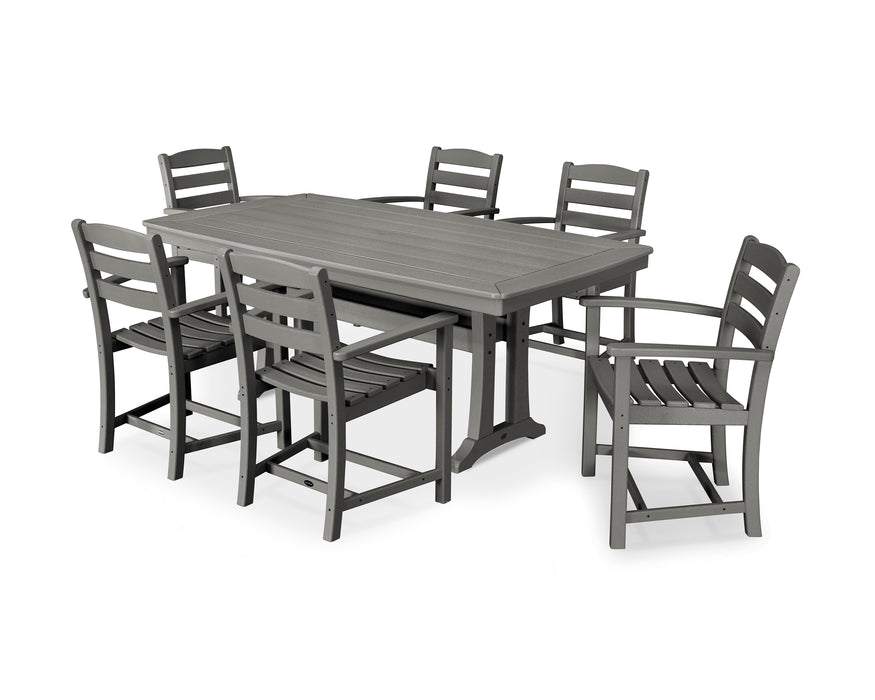 POLYWOOD La Casa Cafe 7-Piece Arm Chair Dining Set in Slate Grey image