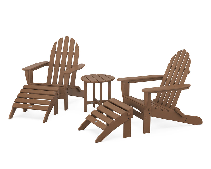 POLYWOOD Classic Adirondack 5-Piece Casual Set in Teak image