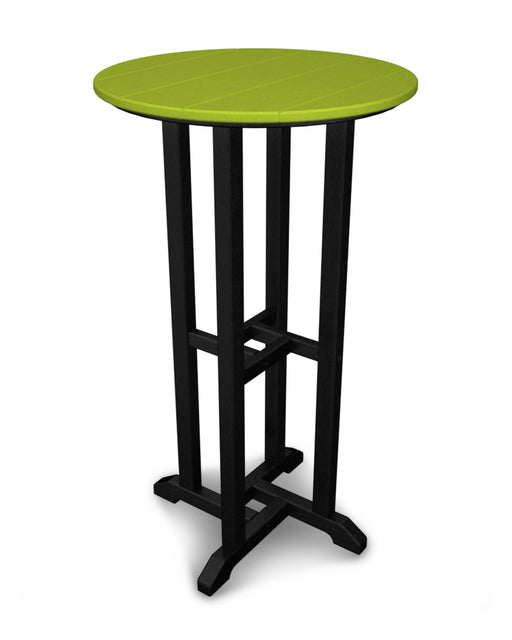 POLYWOOD Contempo 24" Round Bar Table in Black / Lime image