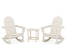 POLYWOOD Vineyard 3-Piece Adirondack Rocking Chair Set with South Beach 18" Side Table in Sand image