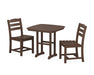 POLYWOOD La Casa Cafe Side Chair 3-Piece Dining Set in Mahogany image