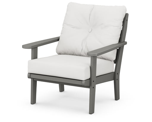 POLYWOOD Lakeside Deep Seating Chair in Slate Grey / Natural Linen image