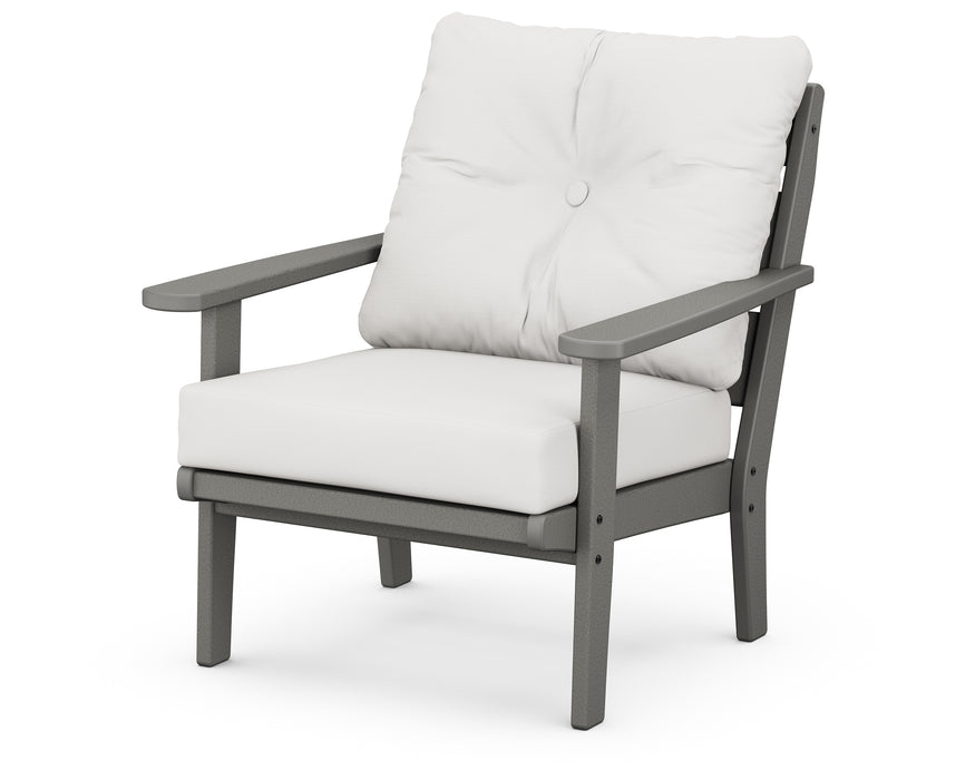 POLYWOOD Lakeside Deep Seating Chair in Slate Grey / Natural Linen image