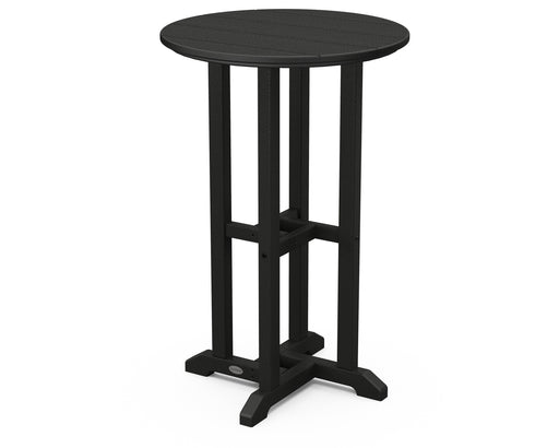 POLYWOOD 24" Round  Farmhouse Counter Bistro Table in Black / Black image