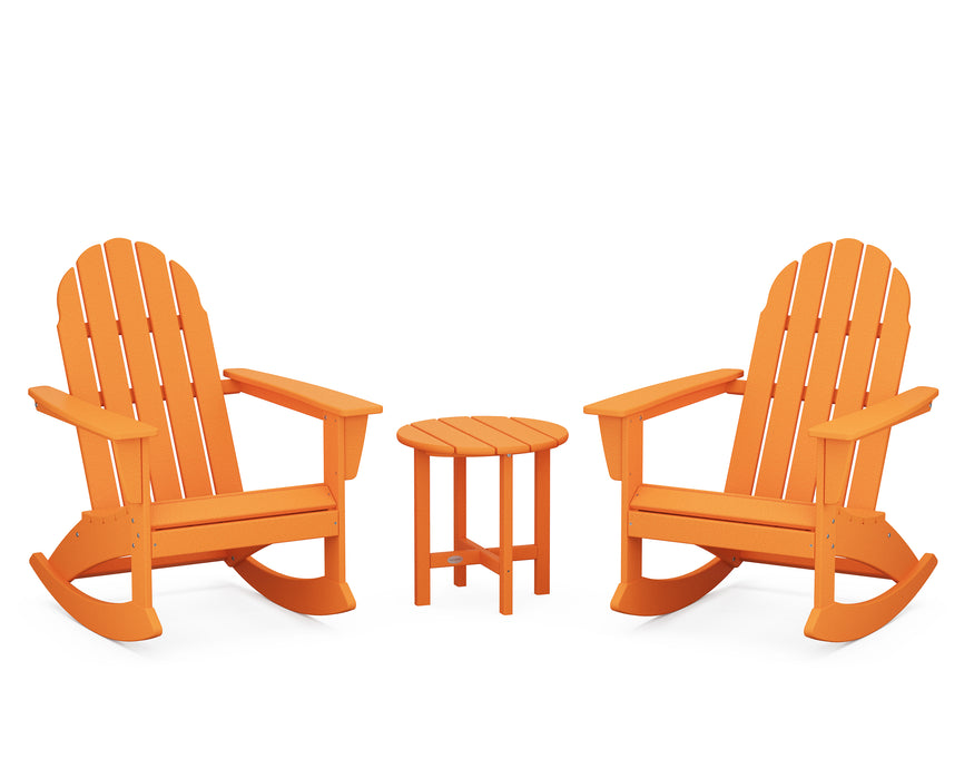 POLYWOOD Vineyard 3-Piece Adirondack Rocking Chair Set in Tangerine image