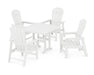 POLYWOOD South Beach 5-Piece Farmhouse Dining Set in White image