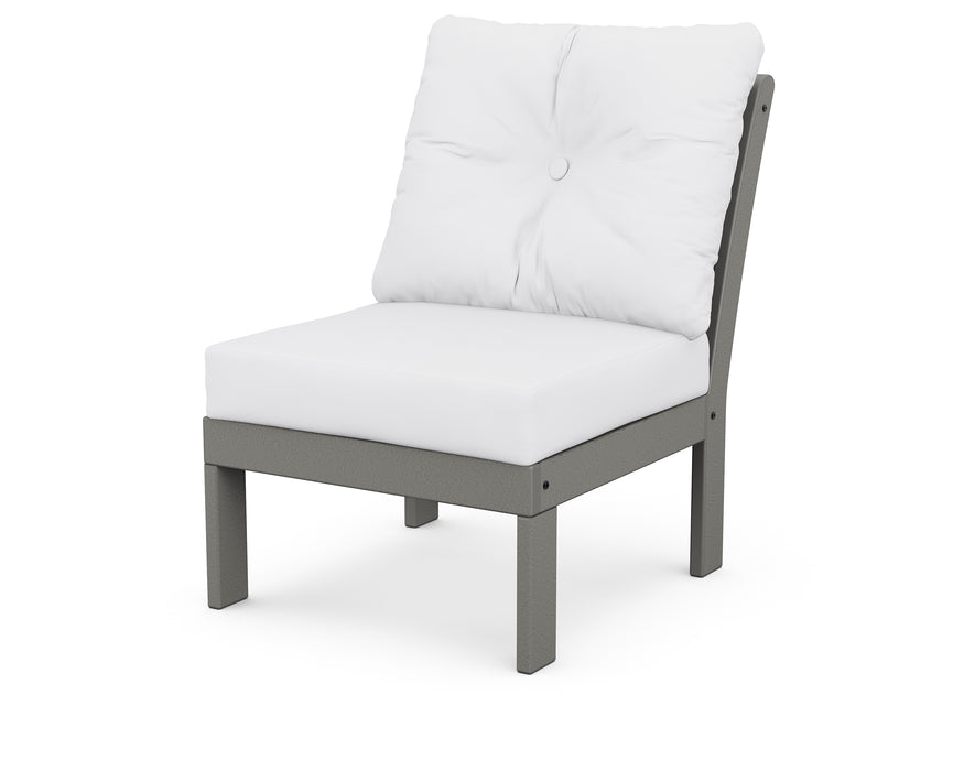 POLYWOOD Vineyard Modular Armless Chair in Slate Grey / Natural