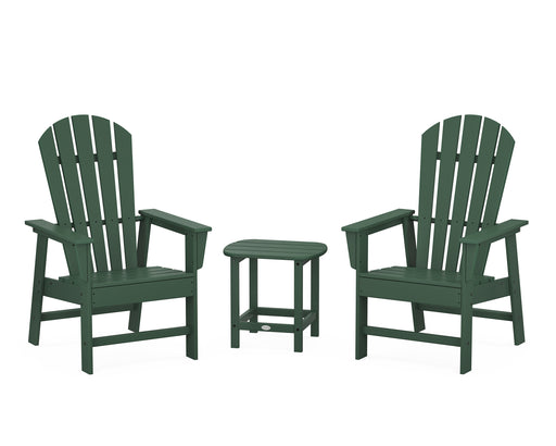 POLYWOOD South Beach Casual Chair 3-Piece Set with 18" South Beach Side Table in Green image