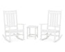 POLYWOOD Estate 3-Piece Rocking Chair Set with Long Island 18" Side Table in White image