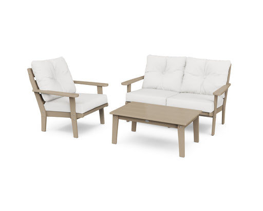 POLYWOOD Lakeside 3-Piece Deep Seating Set in Vintage Sahara / Natural Linen image